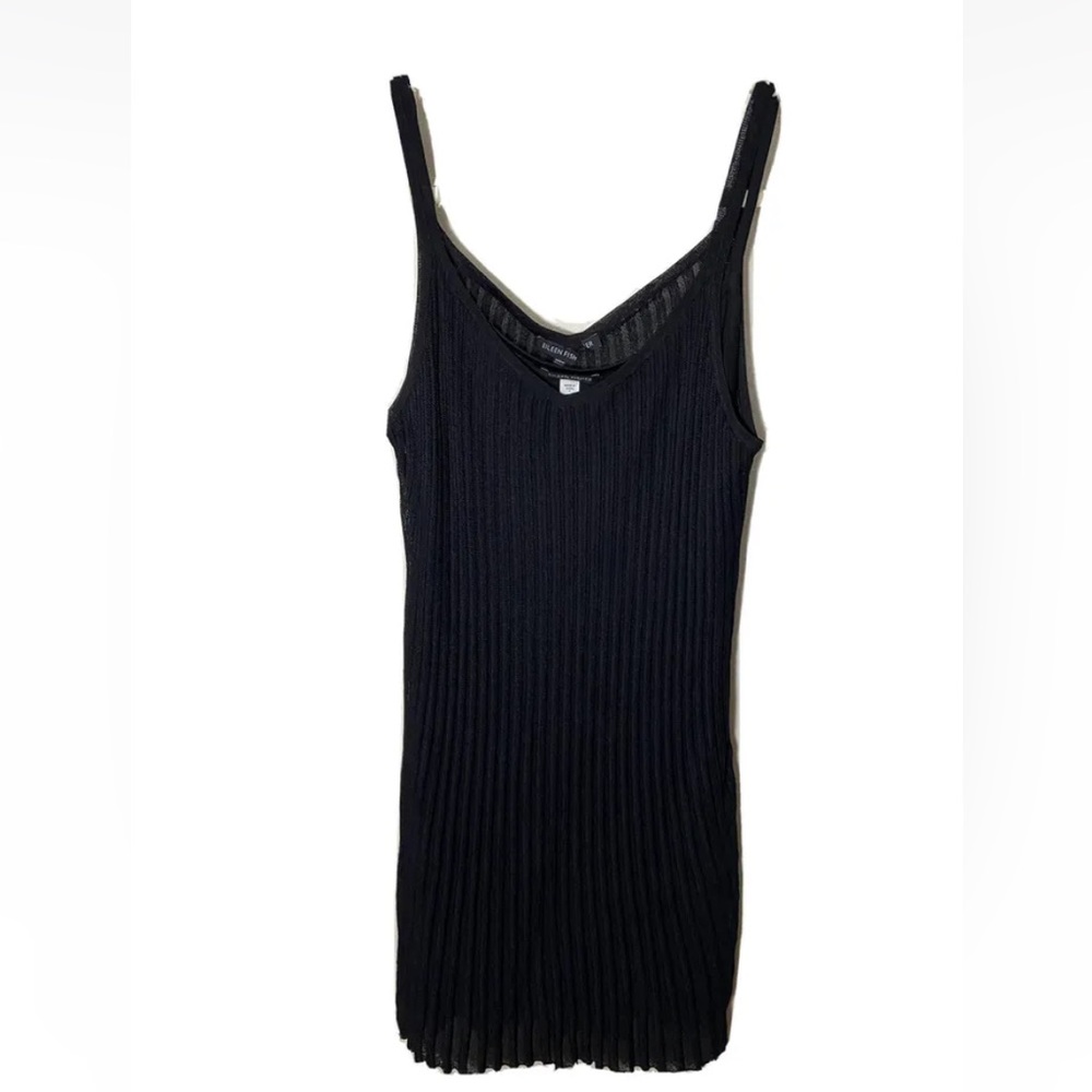 NEW Eileen Fisher ribbed knit sleeveless black dress Small